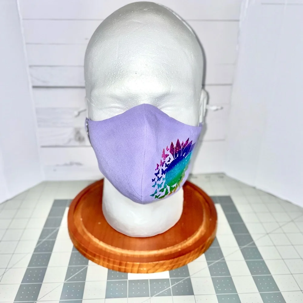 Sunflower butterfly face mask